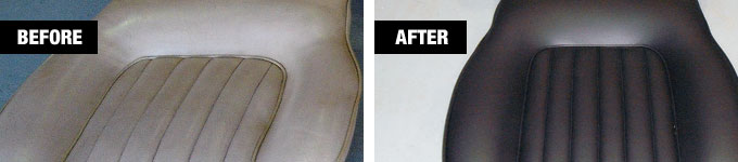 Magic Mend leather car seat recolouring